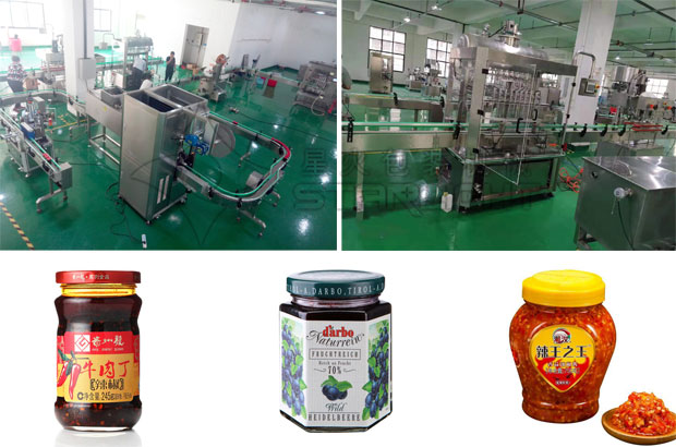 星火全自動醬料灌裝機設(shè)備樣品展示